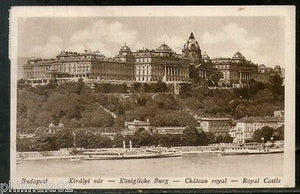 Hungary 1921 Budapest Royal Castle River View Picture Post Card Used # 197