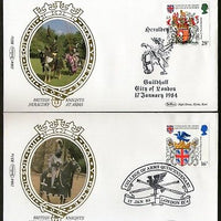 Great Britain 1984 College of Arms Knights at Arms Horse Benham Silk FDCs #13117