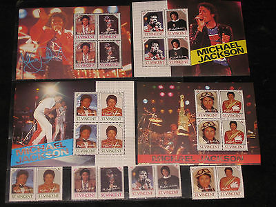 St. Vincent 1984 Micheal Jackson Music Cinema Sc 894-01 8v+4 M/s MNH # 7768