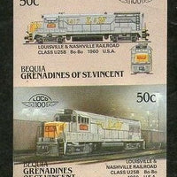 St. Vincent Gr. Bequia 1987 Louisville & Nashville Locomotive Sc 16 Imperf MNH