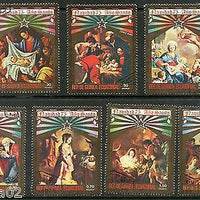 Guinea Equatorial 1975 Christmas Paintings Holy Year 7v Set Cancelled # 5684A