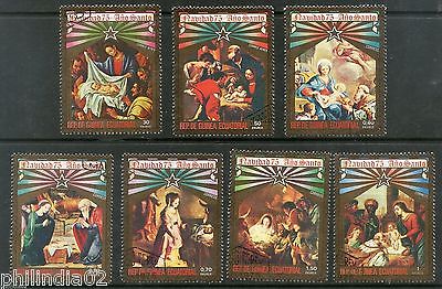 Guinea Equatorial 1975 Christmas Paintings Holy Year 7v Set Cancelled # 5684A