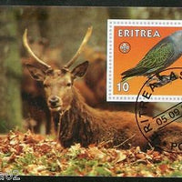 Eritrea 2001 Deer Stag Parrot Wild Life Bird Fauna M/s Cancelled # 3886