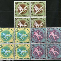 Sharjah - UAE 1964 Olympic Games Tokyo Japan Sports Sc 49-51 BLK Set MNH # 6018B