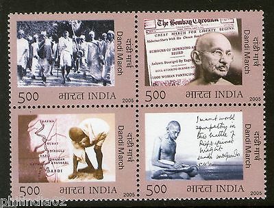 India 2005 Mahatma Gandhi's Dandi March 75th Anni. Phila-2123 Se-tenant MNH