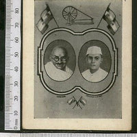 India Mahatma Gandhi & Nehru Congress Flag Real Photogarph RARE # 5914