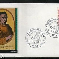 Germany 1971 Thomas Kempis Painting Art Sc 1066 Profile Cachet FDC # 12857