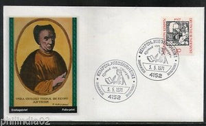 Germany 1971 Thomas Kempis Painting Art Sc 1066 Profile Cachet FDC # 12857