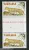 Tanzania 1984 Rare Species Leopard Wild Animals Gutter Pair Sc 259 MNH # 875