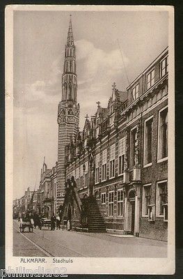 Netherlands 1936 Alkmaar City Town Hall Building View Picture Post Card # 135