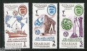 Sharjah - UAE 1965 International Telecommunication Union Ship Map MNH # 13172A