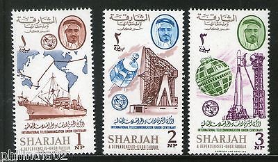 Sharjah - UAE 1965 International Telecommunication Union Ship Map MNH # 13172A