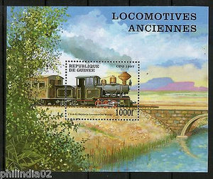 Guinea 1997 Steam Locomotives Train Transport Railway Sc 1456 M/s MNH # 8172