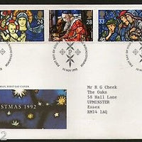 Great Britain 1992 Christmas Festival Stained glass windows 5v FDC # F48