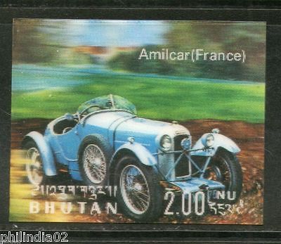 Bhutan 1971 Car Amilcar France Antique Automobiles Exotica 3D Stamp Sc128m MNH