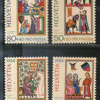 Switzerland 1988 Paintings Art & Culture 4v MNH # 3049