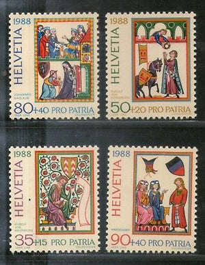 Switzerland 1988 Paintings Art & Culture 4v MNH # 3049