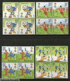 India 2014 FIFA World Cup Football Sport Mascot Blk/4 MNH