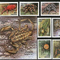 Tanzania 1994 Arachnids Reptiles Insect 7V+ M/S COMPLETE SET MNH # 5093