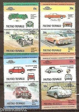 Tuvalu - Niutao 1985 Motor Cars Automobiles Transport 8V MNH # 3305