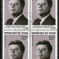 Chad 1969 John F. Kennedy US President Non-Violence Sc C53 BLK/4 Cancel # 5027B