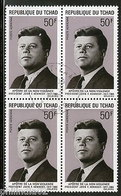 Chad 1969 John F. Kennedy US President Non-Violence Sc C53 BLK/4 Cancel # 5027B