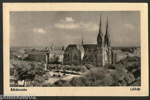 Hungary 1972 Békéscsaba Cathedral Panorama View Picture Post Card to Czech #16