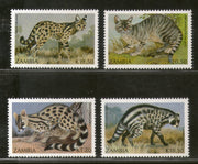Zambia 1990 Small Carnivorous Cats Wildlife Animal Fauna Sc 519-22 MNH # 207
