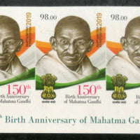 Kyrgyzstan 2019 Mahatma Gandhi of India 150th Birth Anniversary 1v Imperf Stamp Strip with Description MNH # 2082