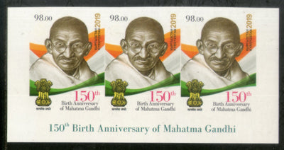 Kyrgyzstan 2019 Mahatma Gandhi of India 150th Birth Anniversary 1v Imperf Stamp Strip with Description MNH # 2082