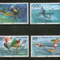 St. Vincent Grenadines 1985 Tourism Water Sport SPECIMEN Sc 484-87 MNH # 0209 - Phil India Stamps