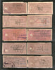 India Fiscal Kathiawar State 10 Diff Court Fee Revenue Stamp Used # 2103