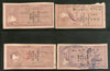 India Fiscal Kathiawar State 4 Diff. Court Fee Revenue Stamps # 2132