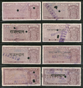 India Fiscal 8 different Ashokan Court Fee Revenue Stamp Used  # 2252