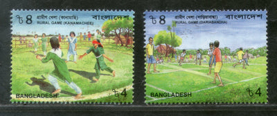 Bangladesh 2002 Rural Games Childrens Playing Sport Sc 663-4 MNH # 2275