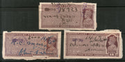 India Fiscal 3 diff Sirohi State O/P on KG VI Court Fee Revenue Stamp Used  # 2305
