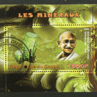 Congo 2009 Mahatma Gandhi of India & Minerals M/s Cancelled # 230 - Phil India Stamps