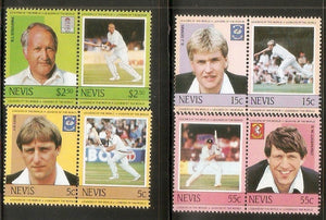 Nevis 1985 Famous Cricket Players Sport Sc 384-90 8v MNH # 2310
