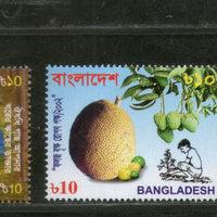 Bangladesh 2002 Tree Plantation Campaign Jackfruit Mango Sc 652-4 MNH # 2380