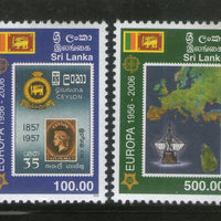 Sri Lanka 2006 Europa Stamp on Stamp Flag Map Ship Sc 1539-40 MNH # 238