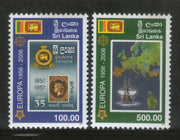 Sri Lanka 2006 Europa Stamp on Stamp Flag Map Ship Sc 1539-40 MNH # 238
