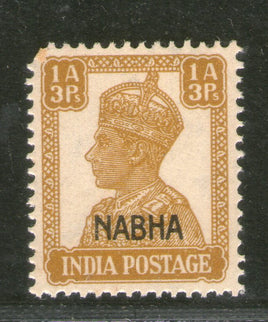 Inde Nabha State 1An 3ps KG VI Timbre-poste SG 109 / Sc 104 MNH # 240 