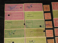 Inde Fiscale 94 Différents Timbres fiscaux et de taxes de l'État de Cochin, Travancore et Kerala Diff Perforation Shade