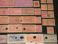 Inde Fiscale 94 Différents Timbres fiscaux et de taxes de l'État de Cochin, Travancore et Kerala Diff Perforation Shade
