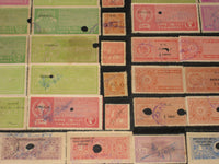 Inde Fiscale 94 Différents Timbres fiscaux et de taxes de l'État de Cochin, Travancore et Kerala Diff Perforation Shade