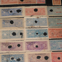 India Fiscal 94 Different Cochin Travancore Kerala State Court Fee & Revenue Stamps Diff Perforation Shade
