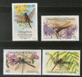 St. Vincent Grenadines 1986 Dragonflies Insect SPECIMEN Sc 546-49 MNH # 0248 - Phil India Stamps