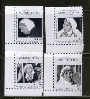 Papua New Guinea 2010 Mother Teresa of India Nobel Prize Winner Sc 1498-1501 MNH # 2511