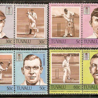 Tuvalu 1985 Famous Cricket Players Se-tenant Sports 8v MNH # 2525