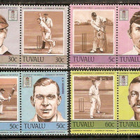 Tuvalu 1985 Famous Cricket Players Se-tenant Sports 8v MNH # 2525